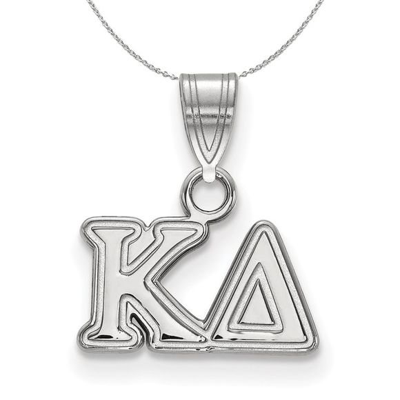 Sterling Silver Kappa Delta Small Greek Necklace - 18 Inch